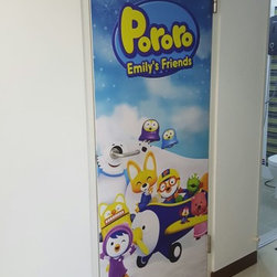 Door Decal art installation "Pororo" Bomb Shelter Door Art - Wall Stickers