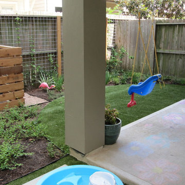 Small space turned into a highly functional garden that’s safe for a young child