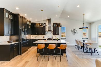 Inspiration for a modern kitchen remodel in Other with an island