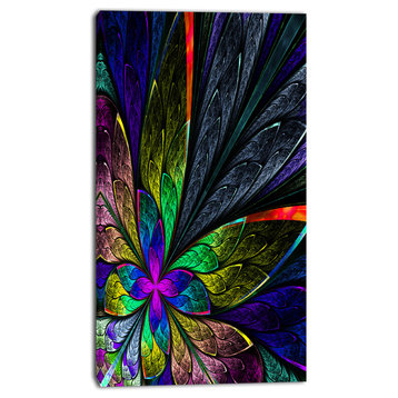 "Multi Color Fractal Flower Pattern" Large Canvas Print, 20"x40"