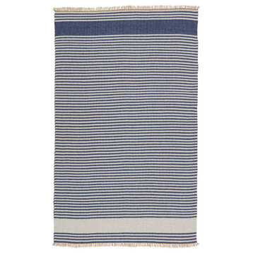 Vibe by Jaipur Living Strand Indoor/ Outdoor Striped Area Rug, Blue/Beige, 5'x8'