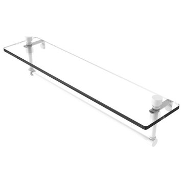 Foxtrot 22" Glass Vanity Shelf with Towel Bar, Matte White