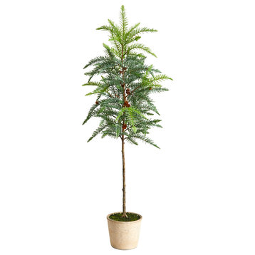 3.5' Winnipeg Artificial Pine Tree, Decorative Planter