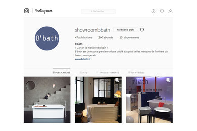 Animation de la page Instagram de B'bath, showroom de salles de bains parisiens