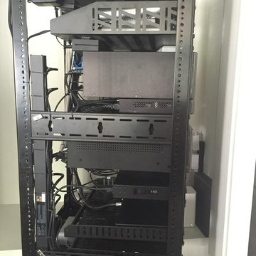 Hidden Equipment rack for home automation and home audio video distribution