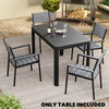4-6 Person Expandable Aluminum Outdoor Patio Dining Table Dark Gray, Gray
