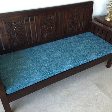 Customised Sofa, cushions, curtains