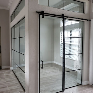Laguna Barn Door with Black Grids