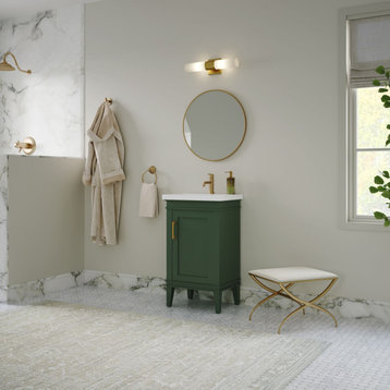 The Payton Bathroom Vanity, Green, 20", Single Sink, Freestanding