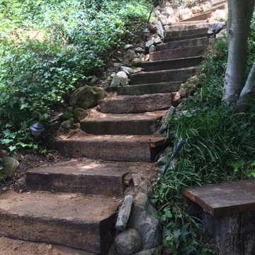 Broadlawn Railroad tie staircase and landings