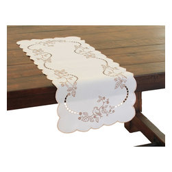 Xia Home Fashions - Woodland Embroidered Cutwork Table Runner - Table Runners