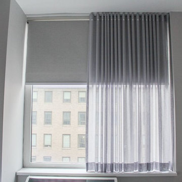 Sheer Drapery & Motorized Blackout Shade