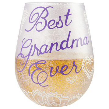 "Best Grandma Ever" Stemless Wine Glass by Lolita