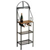 19" Gourmet Bakers Rack With Maple Shelf, Burnished Copper