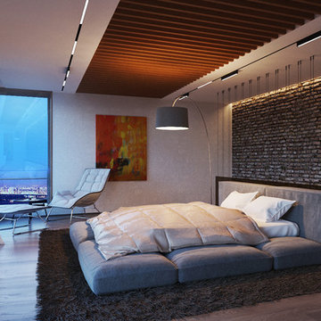 Penthouse interior in the residential complex "Zarechny", Kiev, area 100 sq.m.