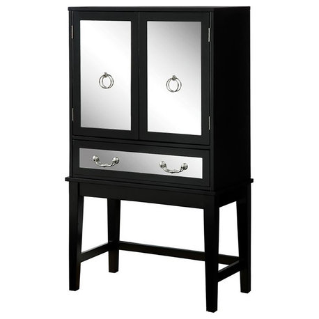 Furniture of America Setley Modern Wood Two-Tone Wine Rack in Black