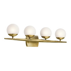 Bath 4-Light Halogen, Natural Brass