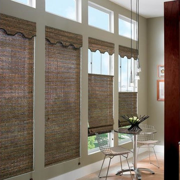 Top-down-bottom-up Bamboo shades with valance