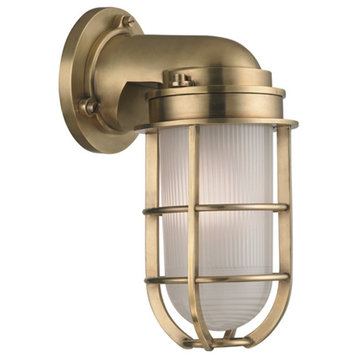Carson 1 Light Wall Sconce in Aged Brass