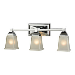 Thomas Lighting - Sinclair 3-Light For The Bath In Polished Chrome With Frosted Glass - Bathroom Vanity Lighting