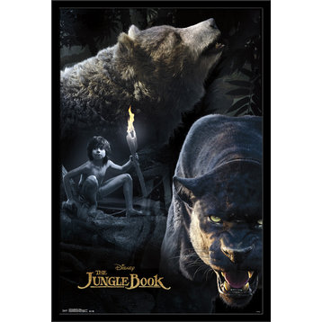 The Jungle Book Group Poster, Black Framed Version