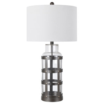 Evolution 1 Light Table Lamp, Black and Clear