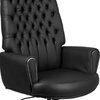 Traditional Office Chair, LeatherSoft Upholstered Seat & Tufted High Back, Black