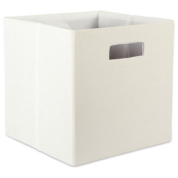 DII Polyester Cube Solid off White Square 11x11x11"