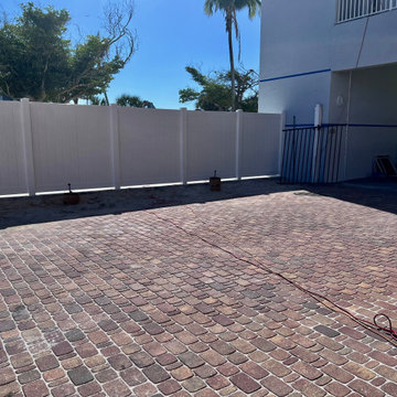 White vinyl fence