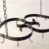 French Scroll Hanging Pot Rack (Antique Bronze)