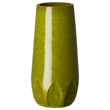 Tall Green Calyx Vase