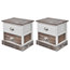 VidaXL Shabby Chic Bedside Cabinets, Brown and White, Set of 2