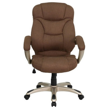 Flash Furniture High Back Upholstered Office Chair in Brown