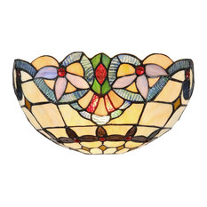 COOPER, Tiffany-style 1 Light Victorian Wall Sconce, 12" Wide