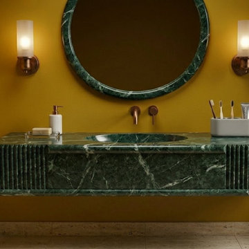 Verde Levanto Marble Sinks | Deep Emerald Stone Collection