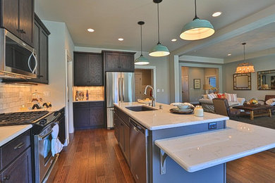 Example of an arts and crafts kitchen design in Seattle