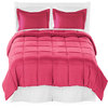 Comforter, Sheet, and Bed Skirt, 6 Piece Set, Pink, White, White, Twin