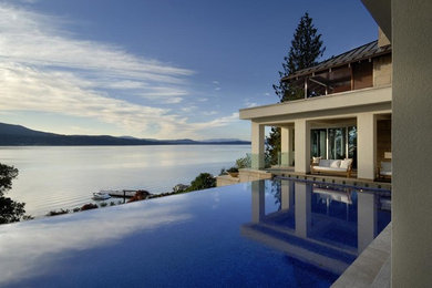 Inspiration for a contemporary pool remodel in Calgary