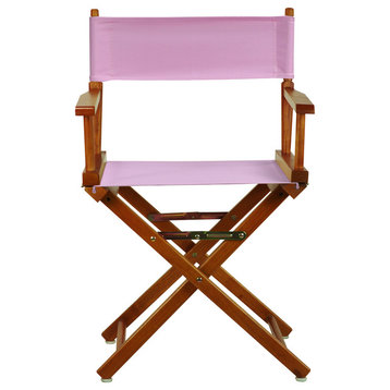 18" Director's Chair Honey Oak Frame, Pink Canvas