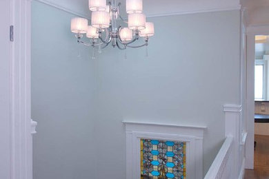 Example of a classic u-shaped staircase design in San Francisco
