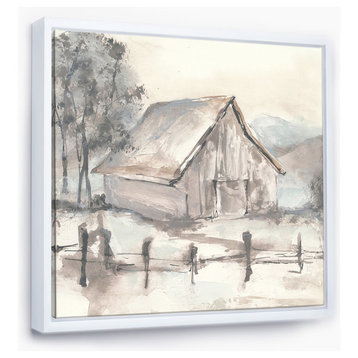 Designart Farmhouse Barn Gray Vii Modern Farmhouse Canvas Art, White, 30x30