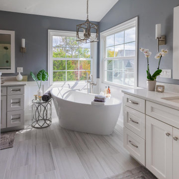 Master Bathroom Remodeled With Stand Alone Tub, Standing Shower & Big Cabinets