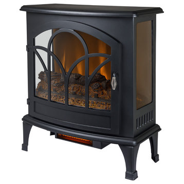 Muskoka Curved Front Infrared Panoramic Electric Stove, Black, 25"