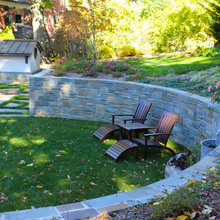 Retaining wall space behind scullery