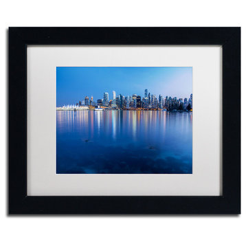 'Vancouver City Reflection' Matted Framed Canvas Art by Pierre Leclerc