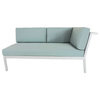 Riviera Outdoor White Geo Sectional RAF With Sunbrella Fabric, Canvas Spa