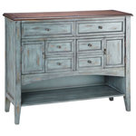 Elk Home - Elk Home 12038 Hartford - 46" 2-Door 6-Drawer 1-Shelf Buffet Server - Two-door, six-drawer cottage inspired buffet serveHartford 46" 2-Door  Blue/Hand-Painted *UL Approved: YES Energy Star Qualified: n/a ADA Certified: n/a  *Number of Lights:   *Bulb Included:No *Bulb Type:No *Finish Type:Blue/Hand-Painted