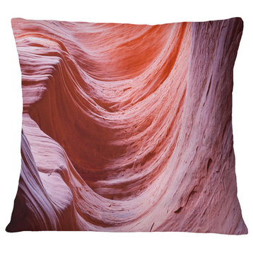 Antelope Canyon Purple Wall Landscape Photography Throw Pillow, 18"x18"