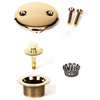 LiftTurn Bathtub Drain Trim Kit With 2 Hole Face Plate, Polished Brass