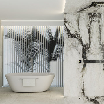 Smart LED Bluetooth Ceiling Flush Mount Shower System